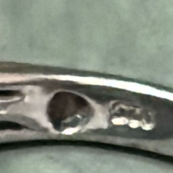 925 Sterling silver Large Dark blue Sapphire & Pave CZ 14mmx12mm,6.78g ring Sz 9 - Picture 9 of 10